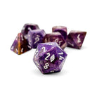 Purple Coral Fossil - 7 Piece RPG Set Gemstone Dice-Gemstone Dice-Norse Foundry-Gemstone Dice-Dungeons and Dragons Dice-Gem Dice-D&D Dice-Gaming Dice-Perfect for Tabletop RPGs-Dice Set