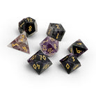 Purple Fluorite - 7 Piece RPG Set Gemstone Dice-Gemstone Dice-Norse Foundry-Gemstone Dice-Dungeons and Dragons Dice-Gem Dice-D&D Dice-Gaming Dice-Perfect for Tabletop RPGs-Dice Set