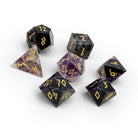 Purple Fluorite - 7 Piece RPG Set Gemstone Dice-Gemstone Dice-Norse Foundry-Gemstone Dice-Dungeons and Dragons Dice-Gem Dice-DnD Dice-Gaming Dice-Perfect for Tabletop RPGs-Dice Set