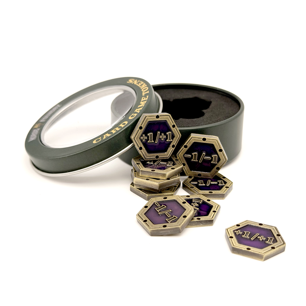 +1/+1 & -1/-1 CCG Tokens - Gold with Purple