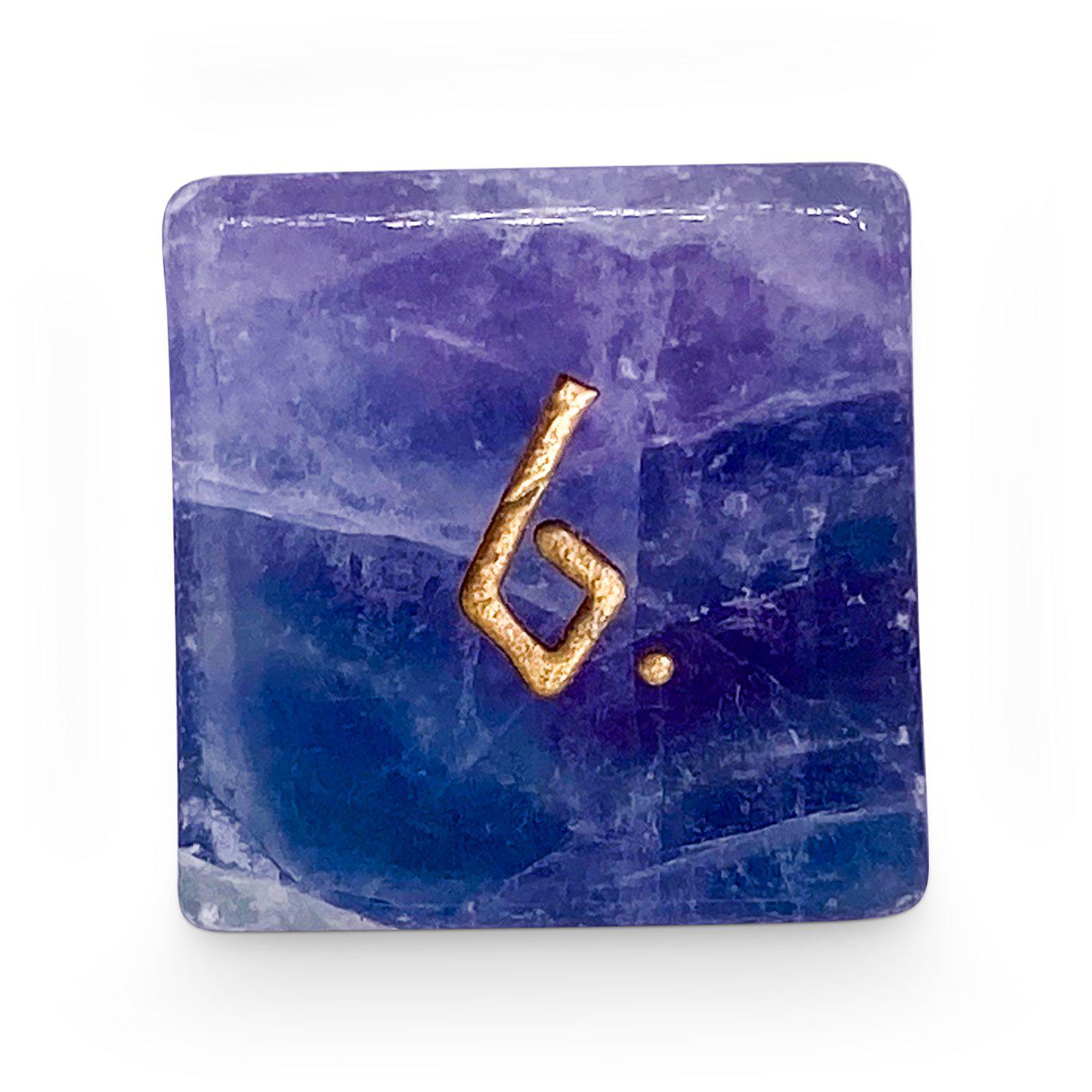 Purple Fluorite - Single D6 Gemstone Dice - NOR 01166
