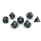 Pyrite Green Imperial Jasper - 7 Piece RPG Set TruStone Dice-TruStone Dice-Norse Foundry-Gemstone Dice-Dungeons & Dragons Dice-Gem Dice-DnD Dice-Gaming Dice-Perfect for Tabletop RPGs-Dice Set
