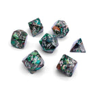 Pyrite Green Imperial Jasper - 7 Piece RPG Set TruStone Dice-TruStone Dice-Norse Foundry-Gemstone Dice-Dungeons and Dragons Dice-Gem Dice-D&D Dice-Gaming Dice-Perfect for Tabletop RPGs-Dice Set