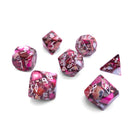 Pyrite Red Imperial Jasper - 7 Piece RPG Set TruStone Dice-TruStone Dice-Norse Foundry-Gemstone Dice-Dungeons and Dragons Dice-Gem Dice-DND Dice-Gaming Dice-Perfect for Tabletop RPGs-Dice Set