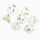 Quartz - Raised Holographic 7 Piece RPG Set Gemstone Dice-Gemstone Dice-Norse Foundry-Gemstone Dice-Dungeons and Dragons Dice-Gem Dice-DND Dice-Gaming Dice-Perfect for Tabletop RPGs-Dice Set