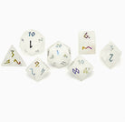 Quartz - Raised Holographic 7 Piece RPG Set Gemstone Dice-Gemstone Dice-Norse Foundry-Gemstone Dice-Dungeons & Dragons Dice-Gem Dice-DnD Dice-Gaming Dice-Perfect for Tabletop RPGs-Dice Set