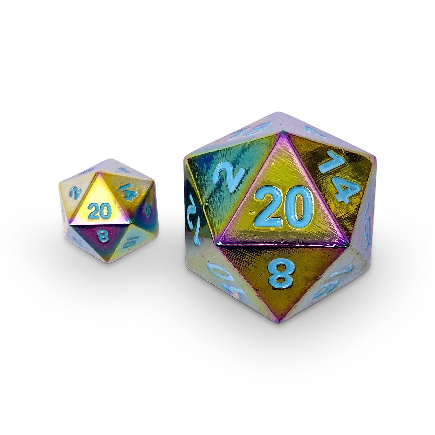 Queens Treasure - Boulder® 45mm D20 Metal Dice-Zinc Alloy Dice-Norse Foundry-Norse Foundry-dungeons & dragons-d&d dice-rpg dice-d20-metal dice-d&d-45mm-oversize-boulder-perfect for tabletop rpgs