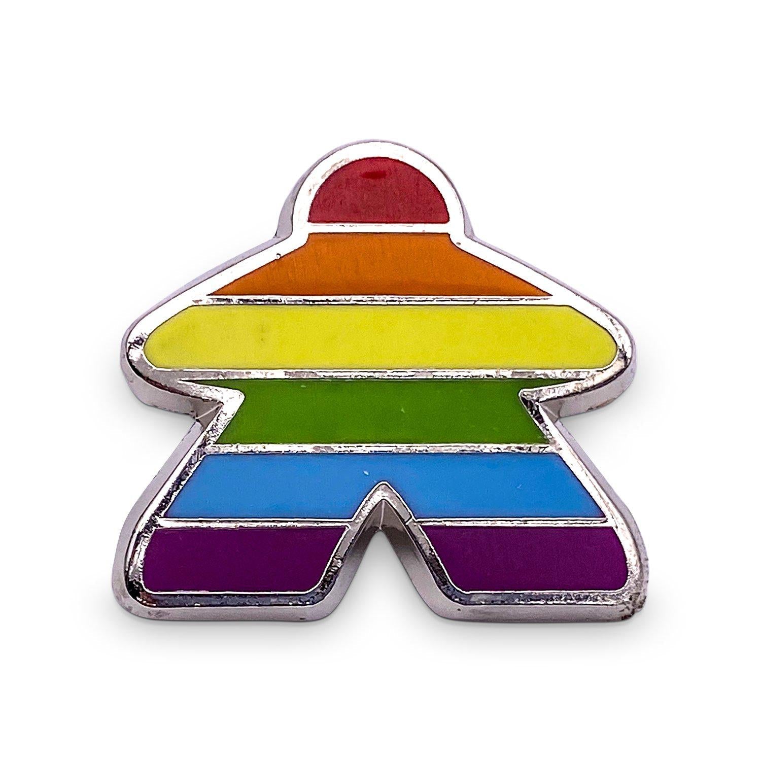Rainbow Meeple Pin-Pins-Norse Foundry-D&D Enamel Pin-D&D Pin-Dungeons and Dragons Enamel Pin-DnD Accessories