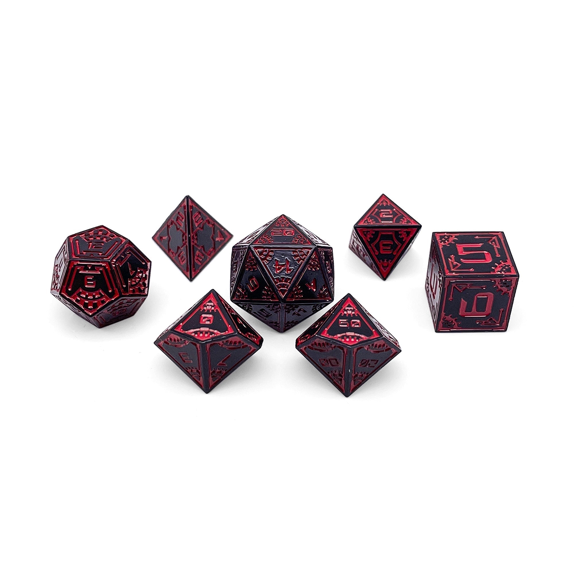 Red Giant - Space Dice 7 Piece RPG Set Alloy Metal Dice-Metal - Zinc Alloy Dice-Norse Foundry-Dungeons and Dragons-D&D Dice-D20-Metal Dice Set-DnD-D&D Metal Dice Set-Perfect for Tabletop RPGs