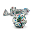 Red, Green, Blue, and White Turquoise - 7 Piece RPG Set TruStone Dice-TruStone Dice-Norse Foundry-Gemstone Dice-Dungeons & Dragons Dice-Gem Dice-D&D Dice-Gaming Dice-Perfect for Tabletop RPGs-Dice Set