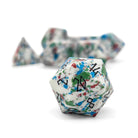 Red, Green, Blue, and White Turquoise - 7 Piece RPG Set TruStone Dice-TruStone Dice-Norse Foundry-Gemstone Dice-Dungeons & Dragons Dice-Gem Dice-DnD Dice-Gaming Dice-Perfect for Tabletop RPGs-Dice Set