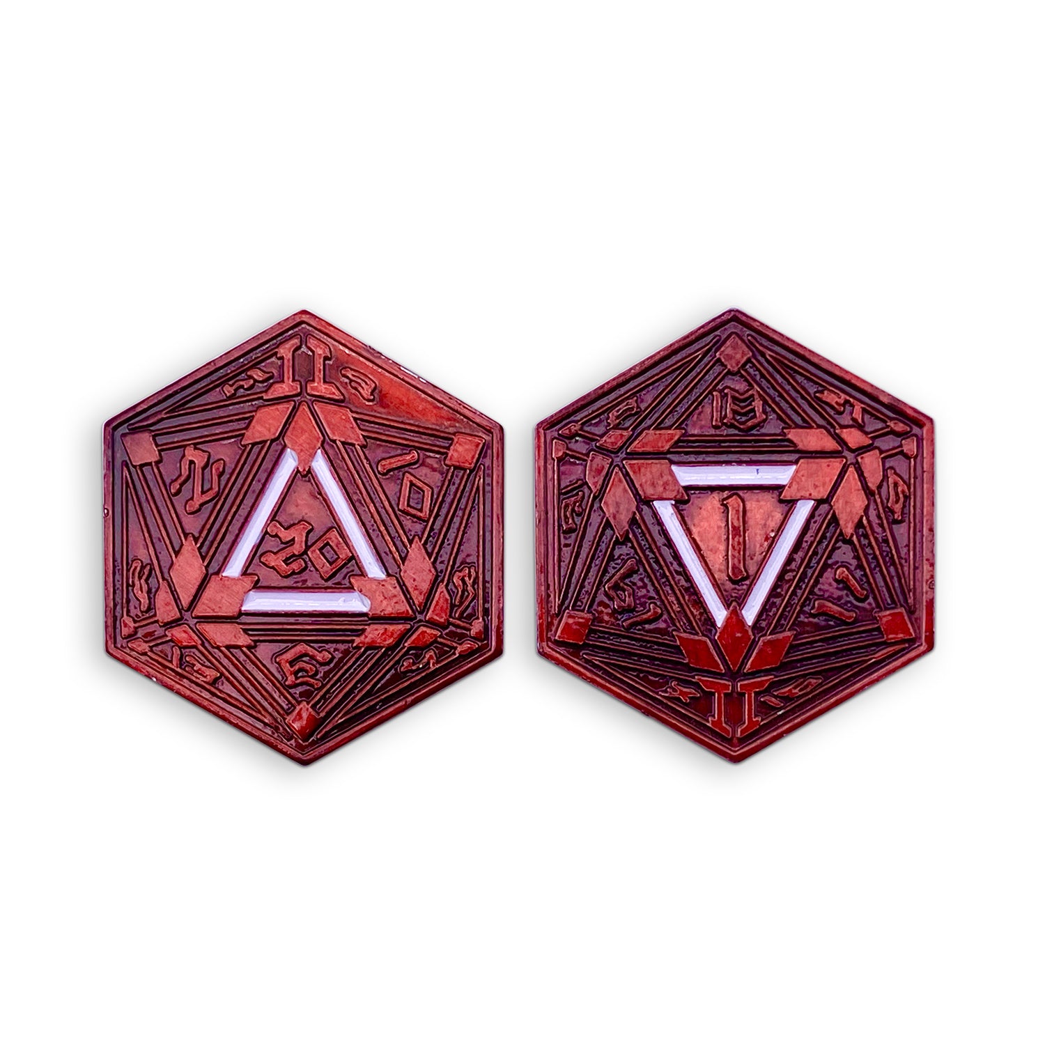 Metal RPG Crit/Fail Coin Red Plated-25mm