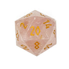 Rose Quartz - Boulder® 30mm Gemstone Dice-Boulder-Norse Foundry-Norse Foundry-dungeons & dragons-d&d dice-rpg dice-d20-gemstone dice-d&d-30mm-boulder-perfect for tabletop rpgs
