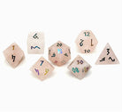Rose Quartz - Raised Holographic 7 Piece RPG Set Gemstone Dice-Gemstone Dice-Norse Foundry-Gemstone Dice-Dungeons and Dragons Dice-Gem Dice-DND Dice-Gaming Dice-Perfect for Tabletop RPGs-Dice Set