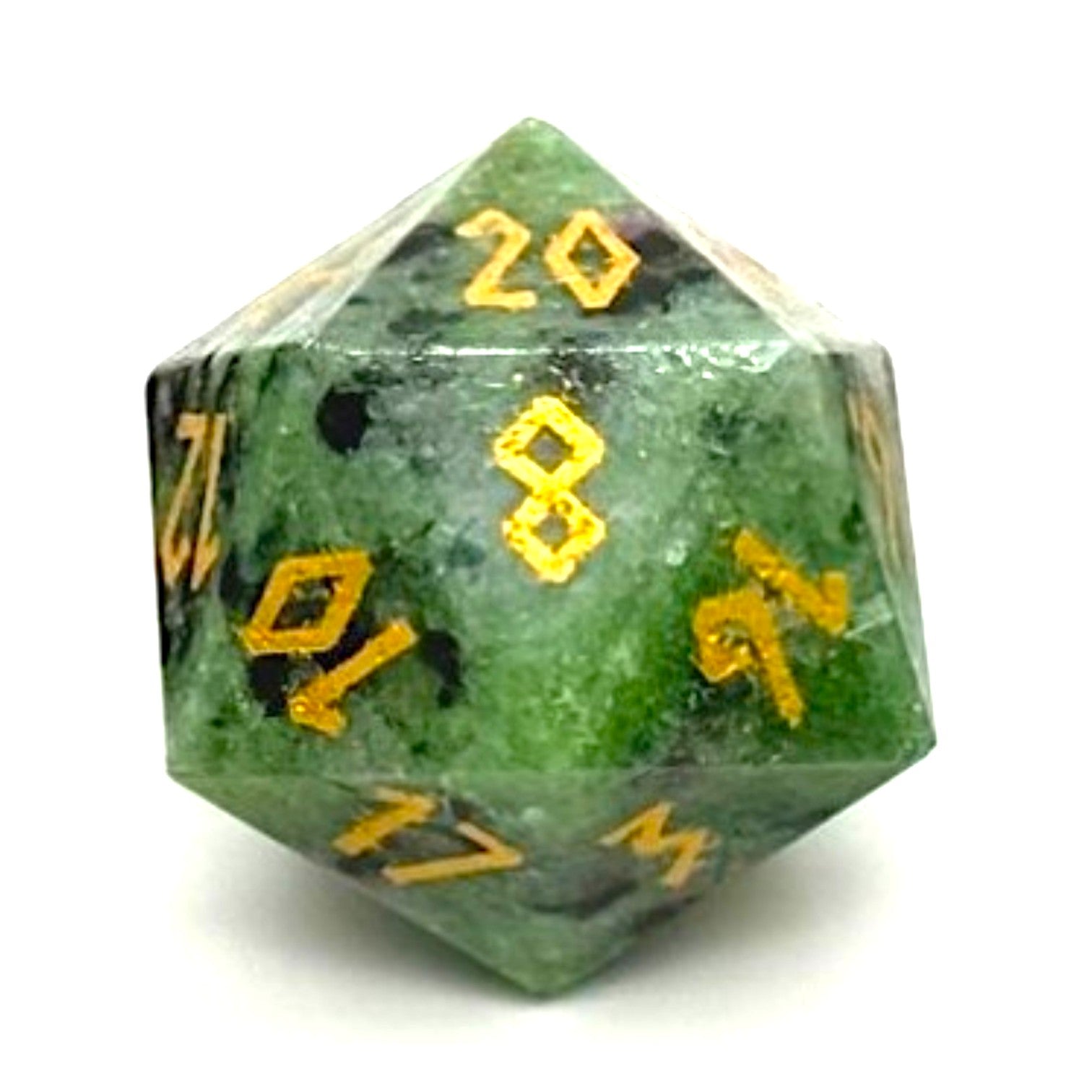Ruby Zoisite - Boulder® 30mm Gemstone Dice-Boulder-Norse Foundry-Dungeons and Dragons Dice-Gem Dice-D20-Gemstone D20-Collectible D20 Dice-Giant D20 for DnD