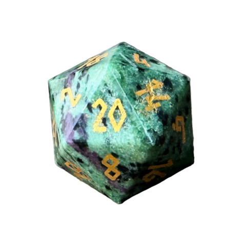 Ruby Zoisite - Single D20 Gemstone Dice