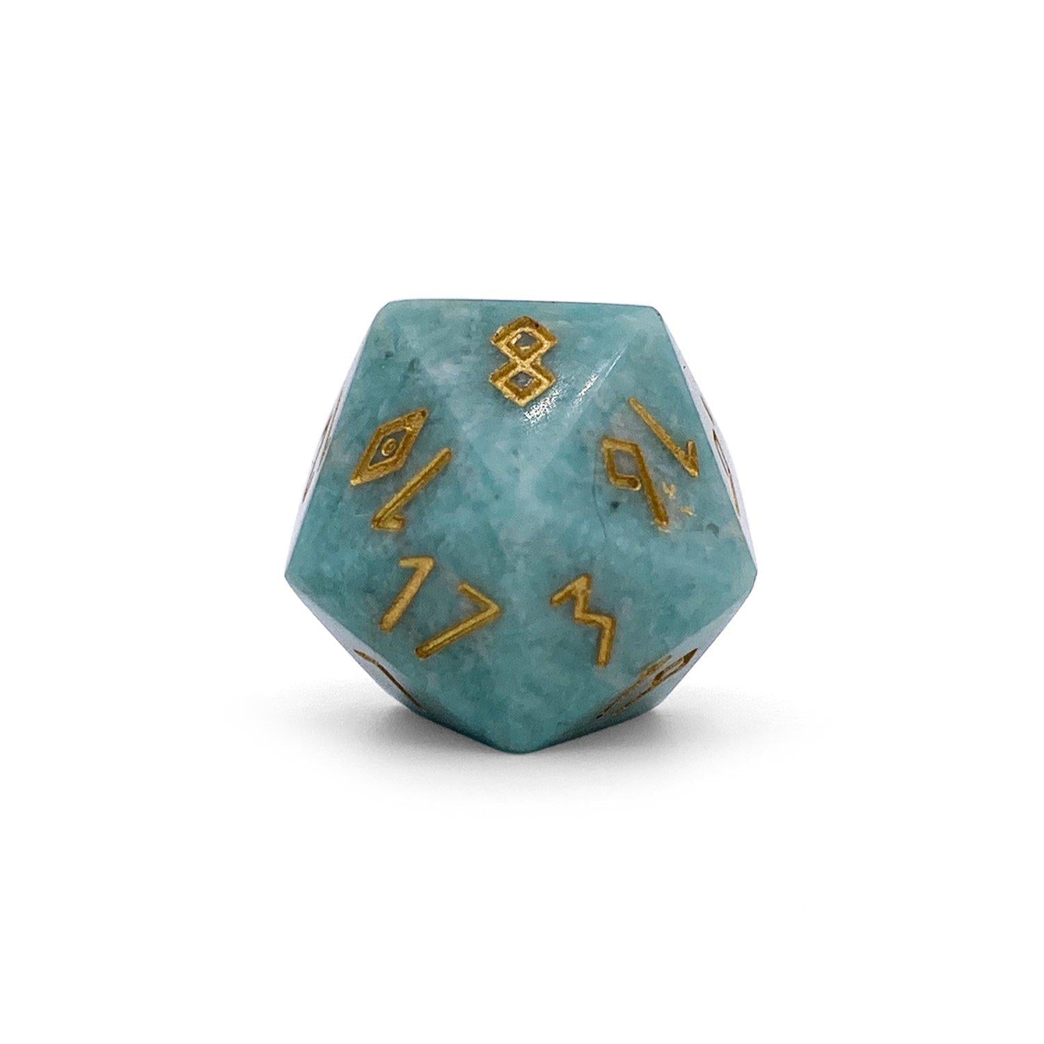 Russian Amazonite D20 Gemstone-Gemstone Dice-Norse Foundry-Gemstone Dice-Dungeons and Dragons Dice-Gem Dice-D&D Dice-Gaming Dice-Perfect for Tabletop RPGs-D20