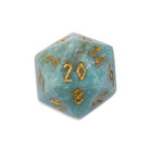 Russian Amazonite D20 Gemstone-Gemstone Dice-Norse Foundry-Gemstone Dice-Dungeons and Dragons Dice-Gem Dice-D&D Dice-Gaming Dice-Perfect for Tabletop RPGs-D20