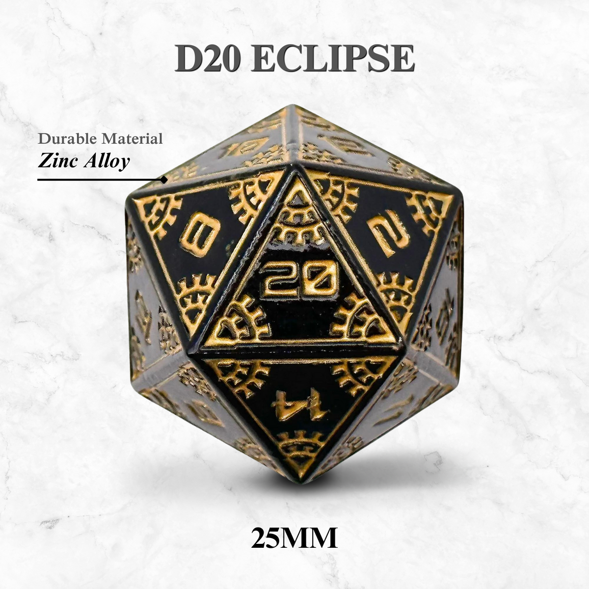 Space Dice Meteor Runestones™ - 25mm D20 - Eclipse - NOR 00823