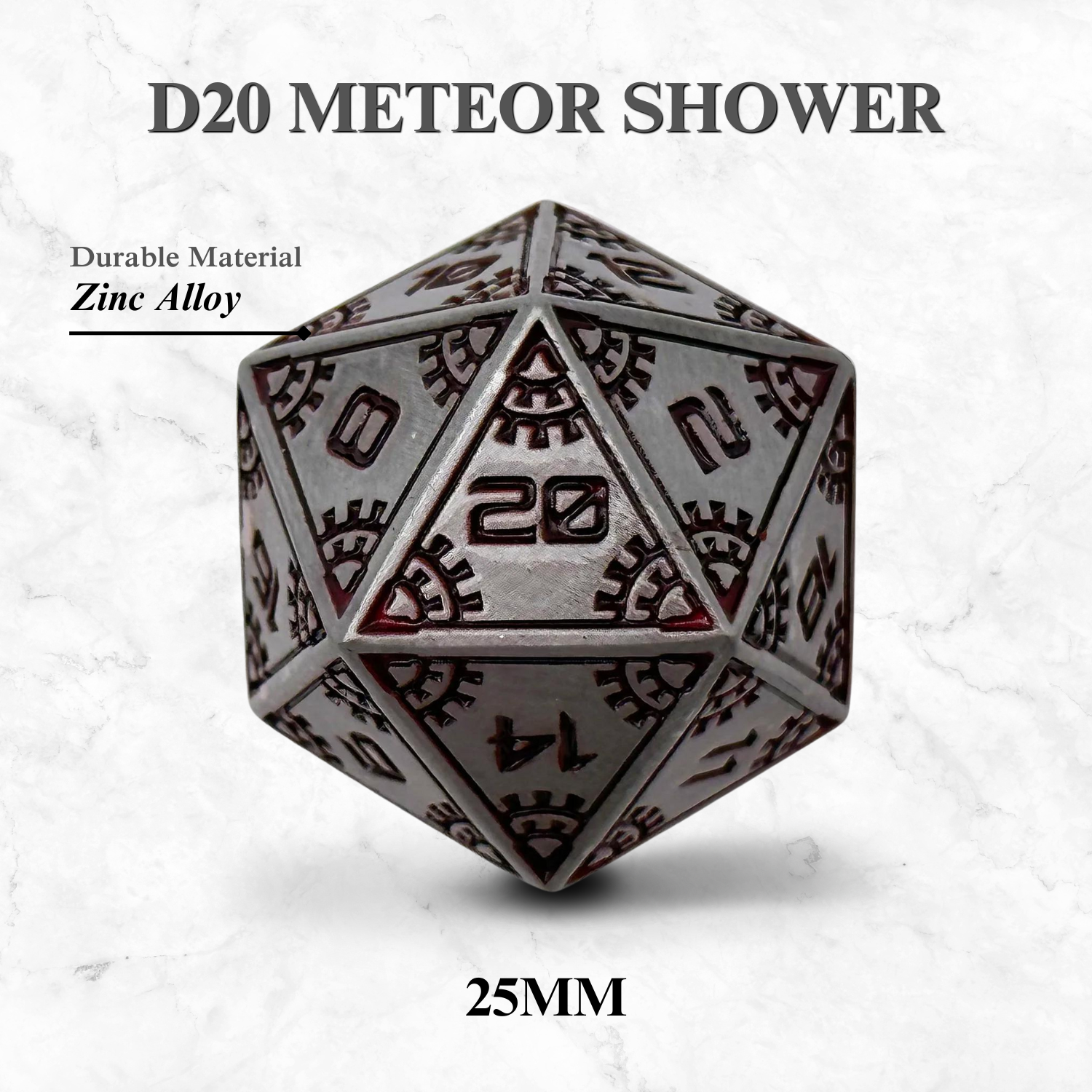 Space Dice Meteor Runestones™ - 25mm D20 - Meteor Shower