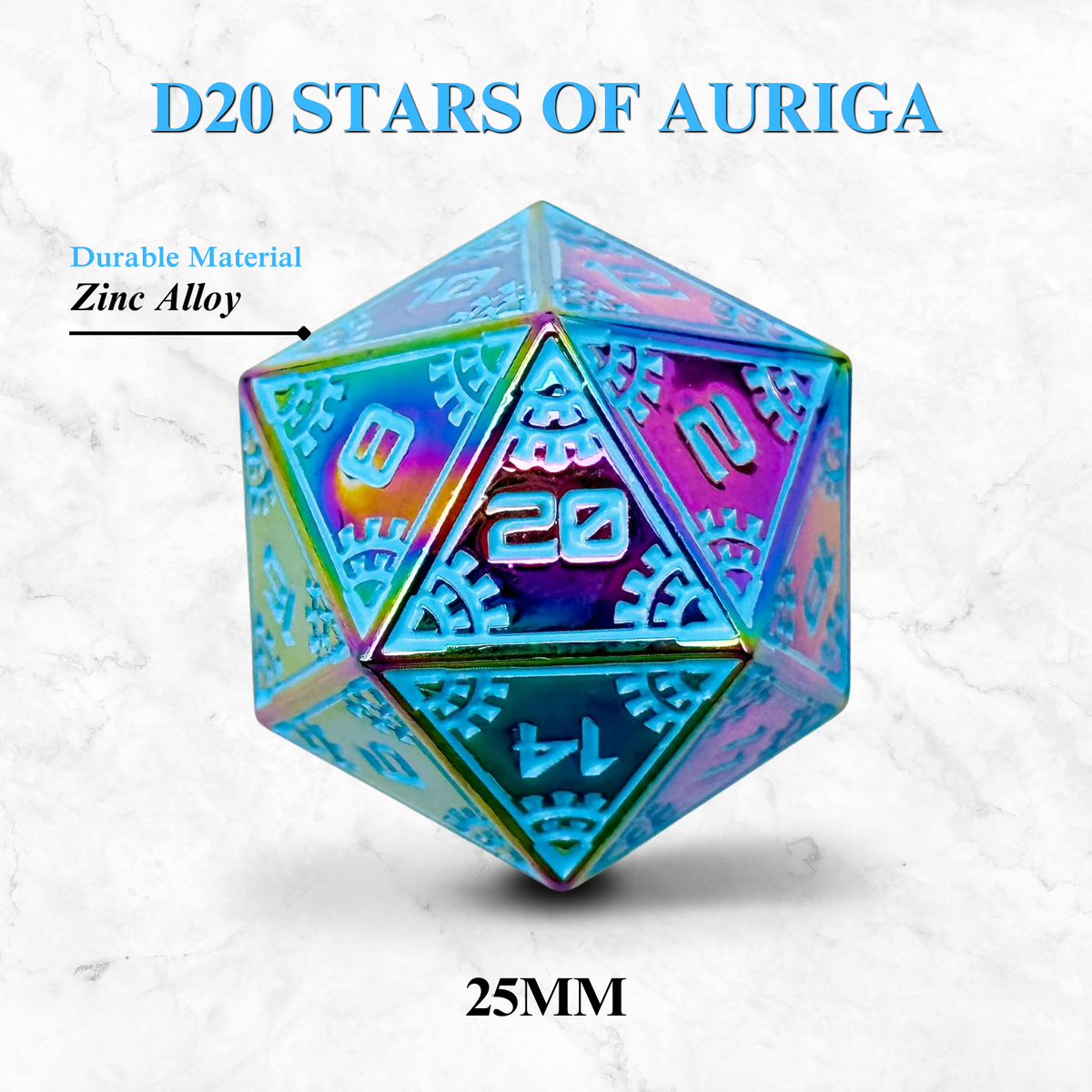 Space Dice Meteor Runestones™ - 25mm D20 - Stars of Auriga - NOR 00831