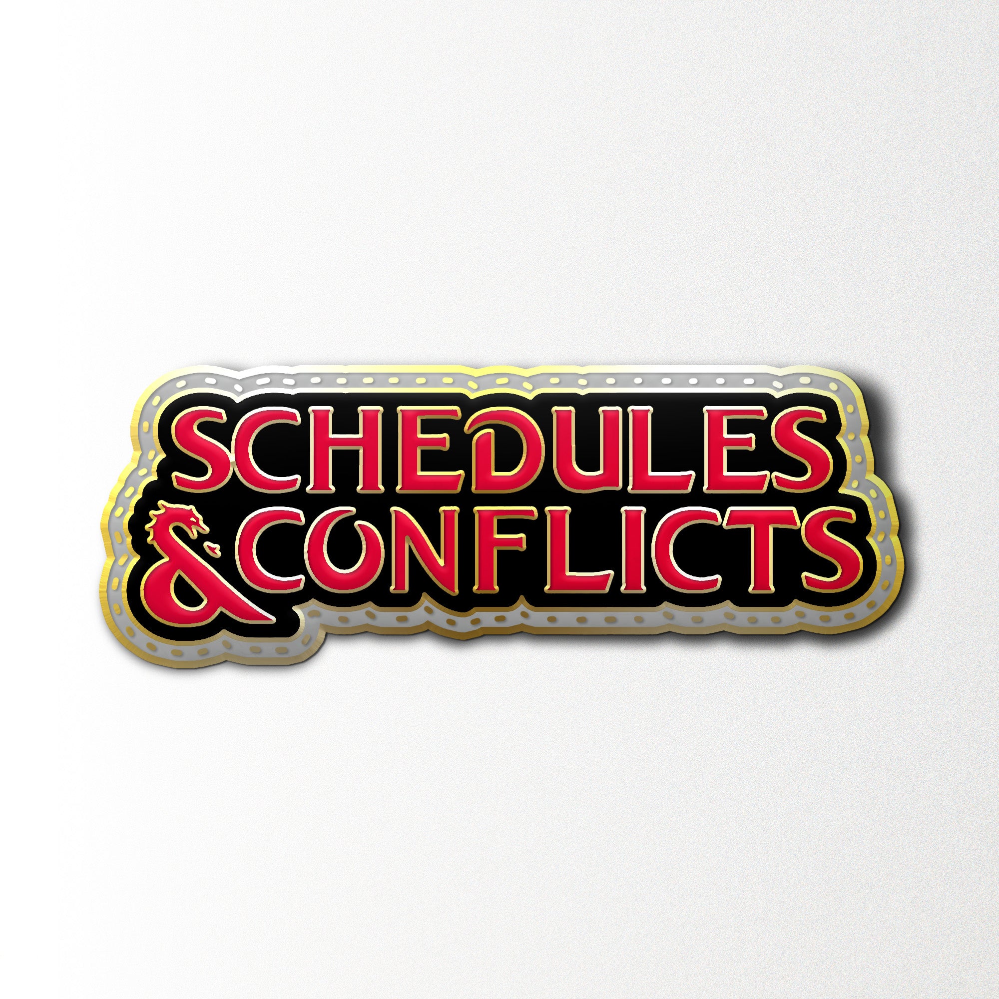 Scheduled & Conflicts - Enamel Pin-Norse Foundry-D&D Enamel Pin-DND Pin-Dungeons and Dragons Enamel Pin-DND Accessories