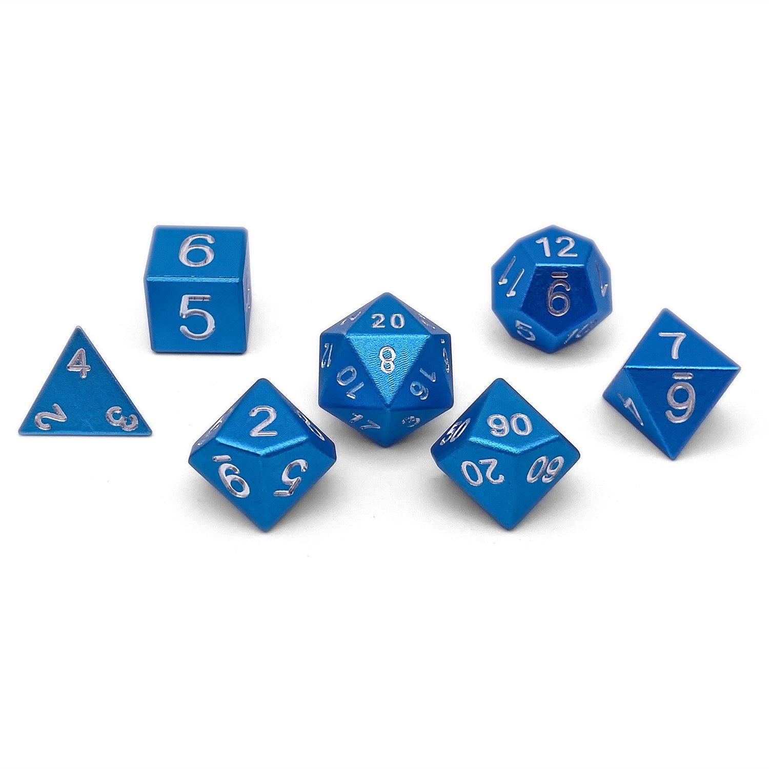 Sea Teal - 7 Piece RPG Set 6063 Aluminum Dice-Aluminum Dice-Norse Foundry-Norse Foundry-aluminum dice-dungeons & dragons-d&d dice set-rpg dice set-aluminum d&d dice set-d&d-lightweight-perfect for tabletop rpgs