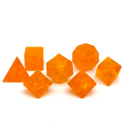Shattered Frosted Zircon Orange - Raised-Glass Dice-Norse Foundry-Norse Foundry-zircon glass dice-dungeons & dragons-d&d dice set-rpg dice set-glass dice set-d&d-perfect for tabletop rpgs