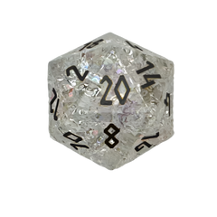 Shattered K9 Rainbow Glass - Black Font Boulder® 30mm Glass Dice