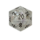 Shattered K9 Rainbow Glass - Black Font Boulder® 30mm Glass Dice-Norse Foundry-D&D Dice-Glass Dice-D20-Glass D20-Collectible D20 Dice-Giant D20 for DND
