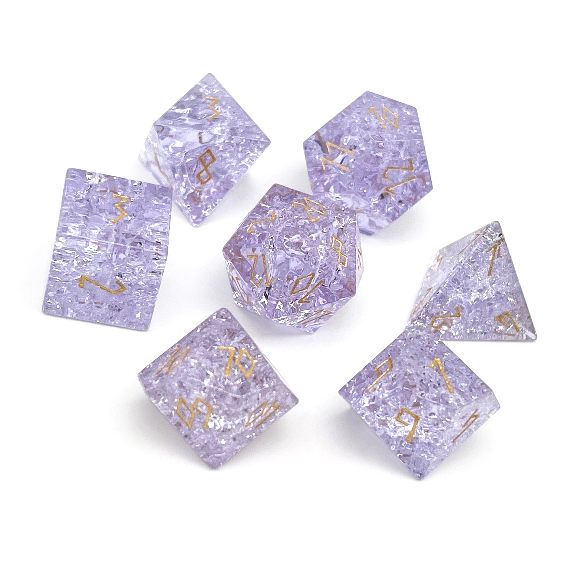 Shattered Zircon Alexandrite - 7 Piece RPG Set Zircon Glass Dice-Glass Dice-Norse Foundry-Norse Foundry-zircon glass dice-dungeons & dragons-d&d dice set-rpg dice set-glass dice set-d&d-perfect for tabletop rpgs