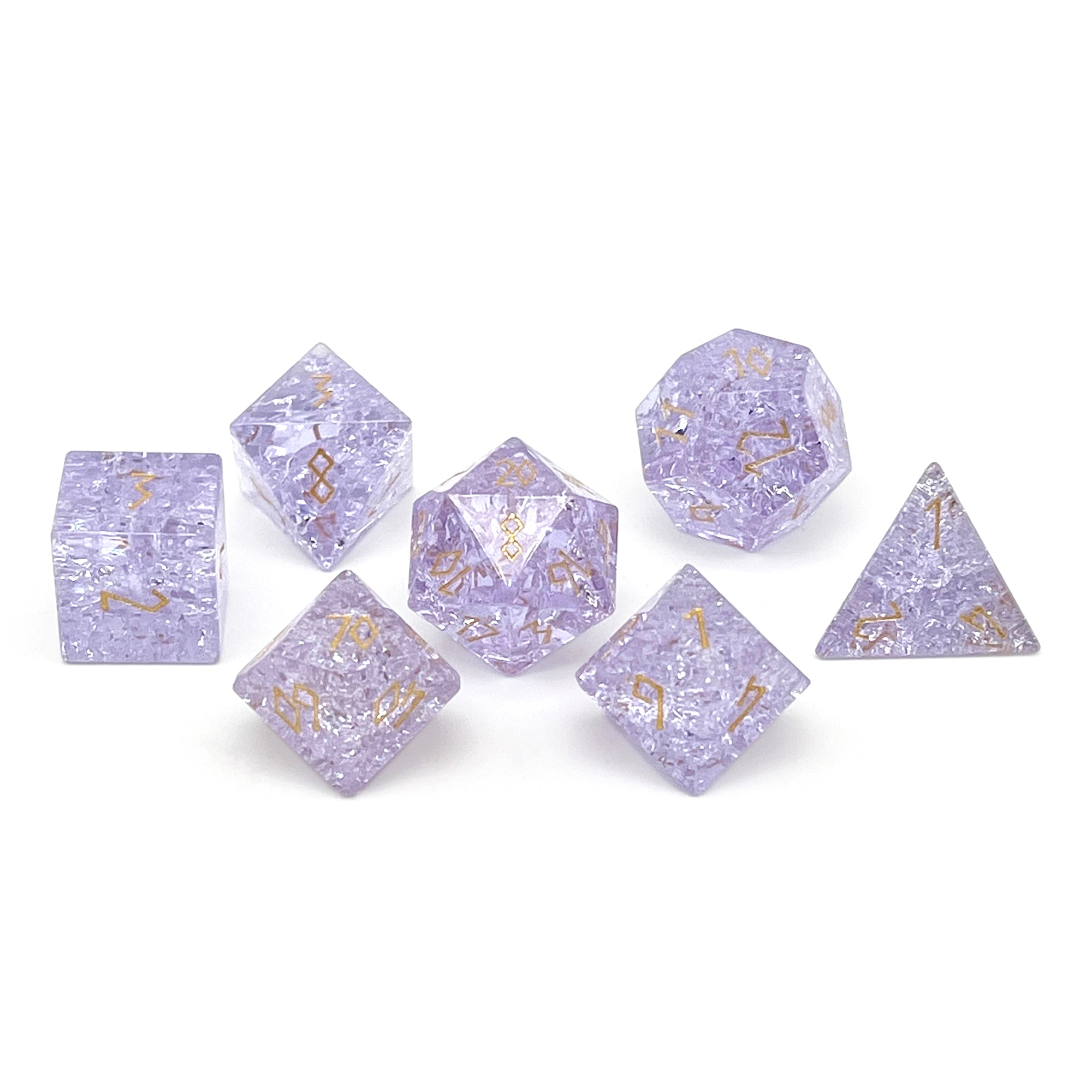 Shattered Zircon Alexandrite - 7 Piece RPG Set Zircon Glass Dice-Glass Dice-Norse Foundry-Norse Foundry-zircon glass dice-dungeons & dragons-d&d dice set-rpg dice set-glass dice set-d&d-perfect for tabletop rpgs