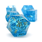 Shattered Zircon Aquamarine - 7 Piece RPG Set Zircon Glass Dice-Glass Dice-Norse Foundry-Norse Foundry-zircon glass dice-dungeons & dragons-d&d dice set-rpg dice set-glass dice set-d&d-perfect for tabletop rpgs