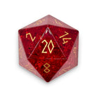 Shattered Zircon Garnet - Gold Font Boulder® 30mm Glass Dice-Glass Dice-Norse Foundry-Norse Foundry-dungeons & dragons-d&d dice-rpg dice-d20-glass dice-d&d-30mm-boulder-perfect for tabletop rpgs