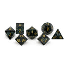 Shattered Zircon Smoke - 7 Piece RPG Set Zircon Glass Dice-Glass Dice-Norse Foundry-Norse Foundry-zircon glass dice-dungeons & dragons-d&d dice set-rpg dice set-glass dice set-d&d-perfect for tabletop rpgs