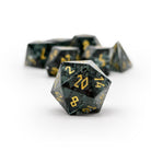 Shattered Zircon Smoke - 7 Piece RPG Set Zircon Glass Dice-Glass Dice-Norse Foundry-Norse Foundry-zircon glass dice-dungeons & dragons-d&d dice set-rpg dice set-glass dice set-d&d-perfect for tabletop rpgs