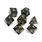 Shattered Zircon Smoke - 7 Piece RPG Set Zircon Glass Dice-Glass Dice-Norse Foundry-Norse Foundry-zircon glass dice-dungeons & dragons-d&d dice set-rpg dice set-glass dice set-d&d-perfect for tabletop rpgs