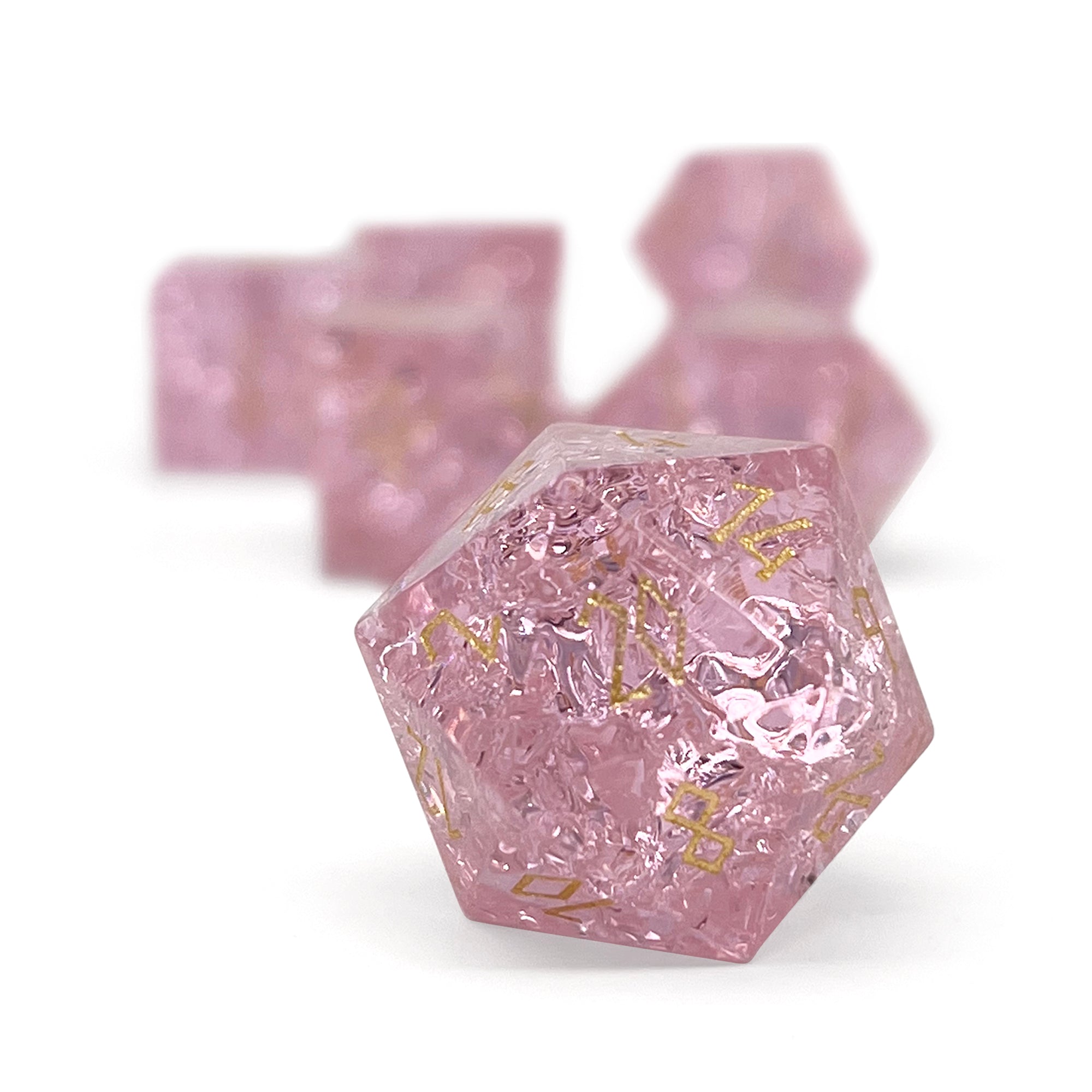 Shattered Zircon Tourmaline - 7 Piece RPG Set Zircon Glass Dice-Glass Dice-Norse Foundry-Norse Foundry-zircon glass dice-dungeons & dragons-d&d dice set-rpg dice set-glass dice set-d&d-perfect for tabletop rpgs