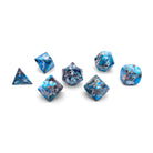 Silver Blue Imperial Jasper - 7 Piece RPG Set TruStone Dice-TruStone Dice-Norse Foundry-Gemstone Dice-Dungeons & Dragons Dice-Gem Dice-DnD Dice-Gaming Dice-Perfect for Tabletop RPGs-Dice Set