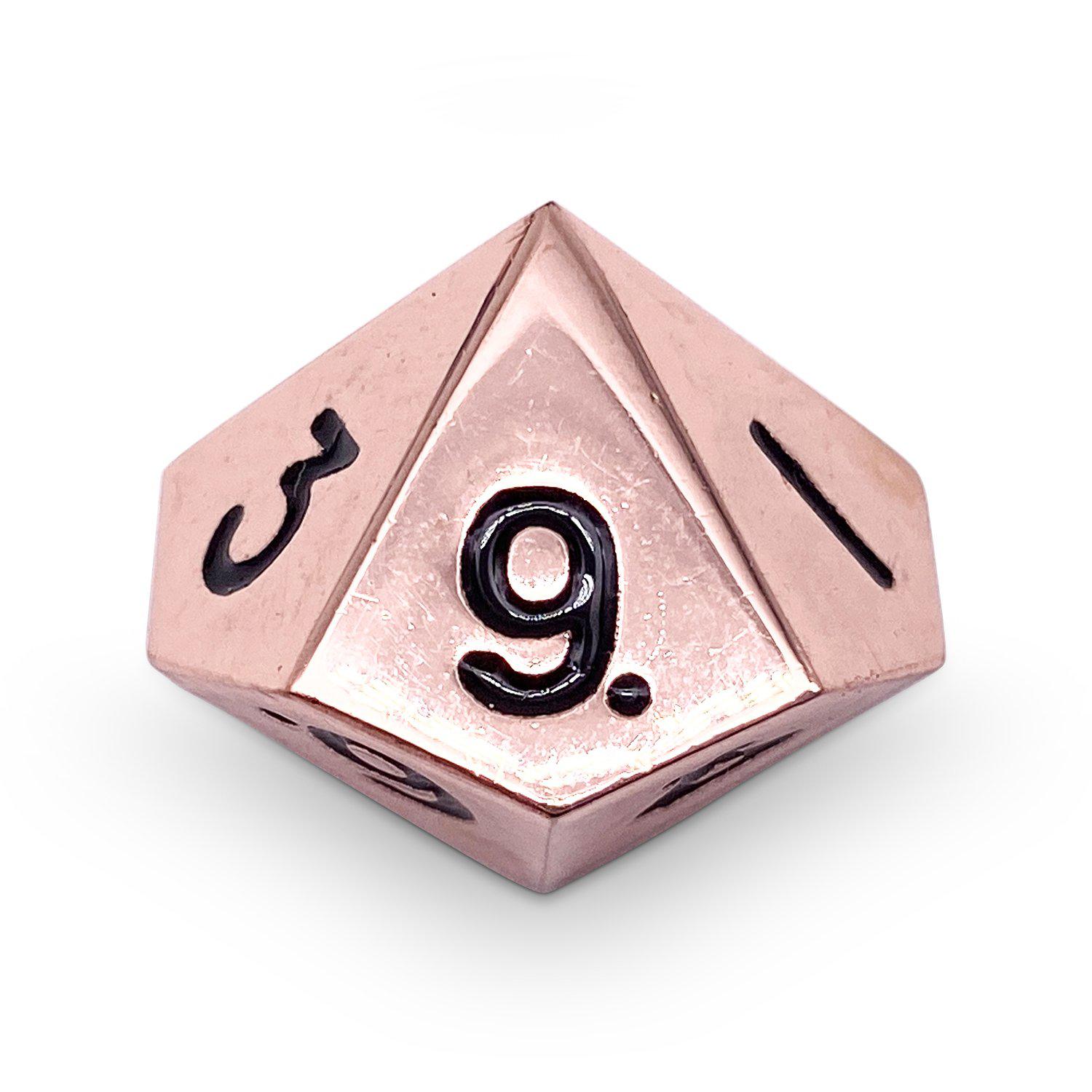 Single Alloy D10 in Copper Still by Norse Foundry-Zinc Alloy Dice-Norse Foundry-dice-dungeons & dragons-dnd-dungeons & dragons-metal dice-d10
