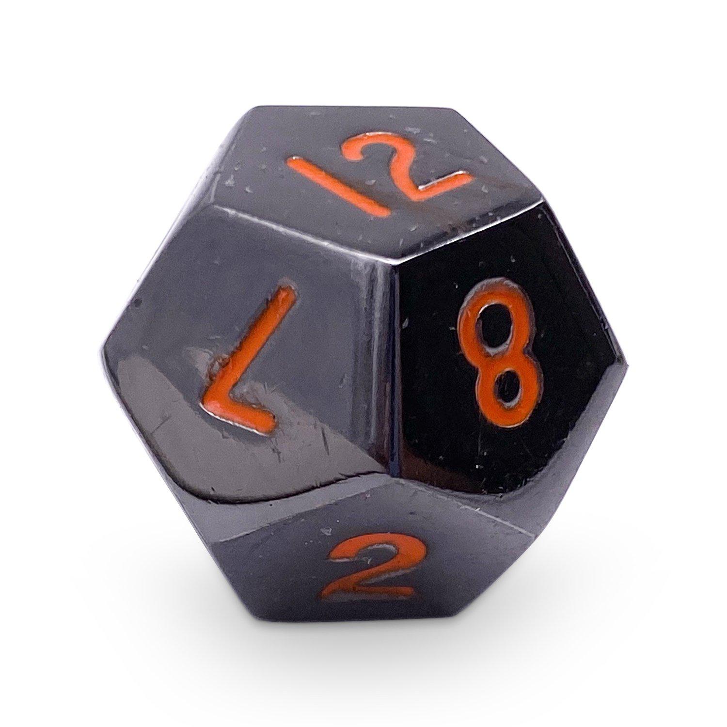 Single Alloy D12 in Black Lava by Norse Foundry-Zinc Alloy Dice-Norse Foundry-dice-dungeons and dragons-dnd-dungeons & dragons-metal dice-d12