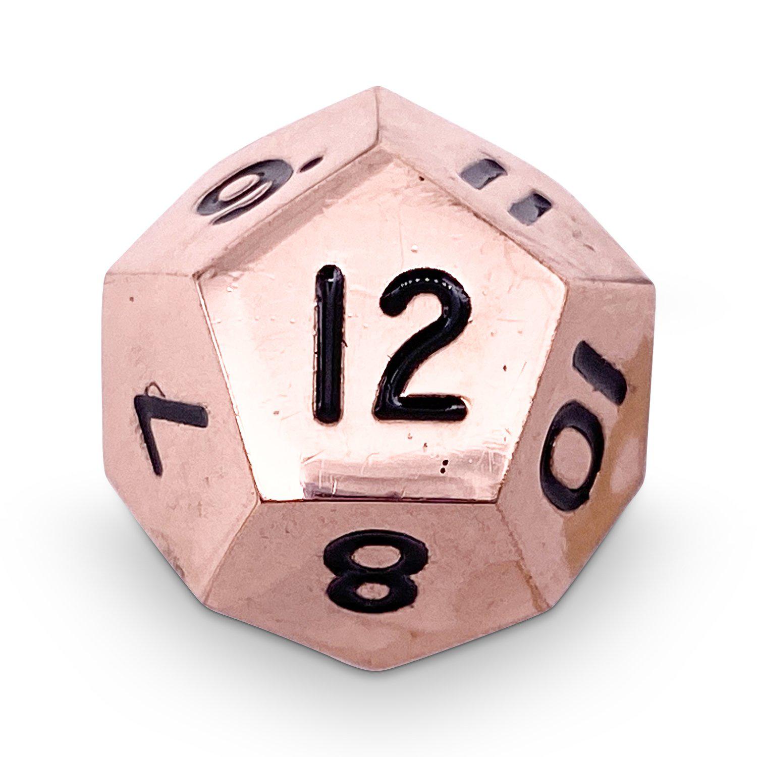 Single Alloy D12 in Copper Still by-Zinc Alloy Dice-Norse Foundry-dice-dungeons and dragons-dnd-dungeons & dragons-metal dice-d12