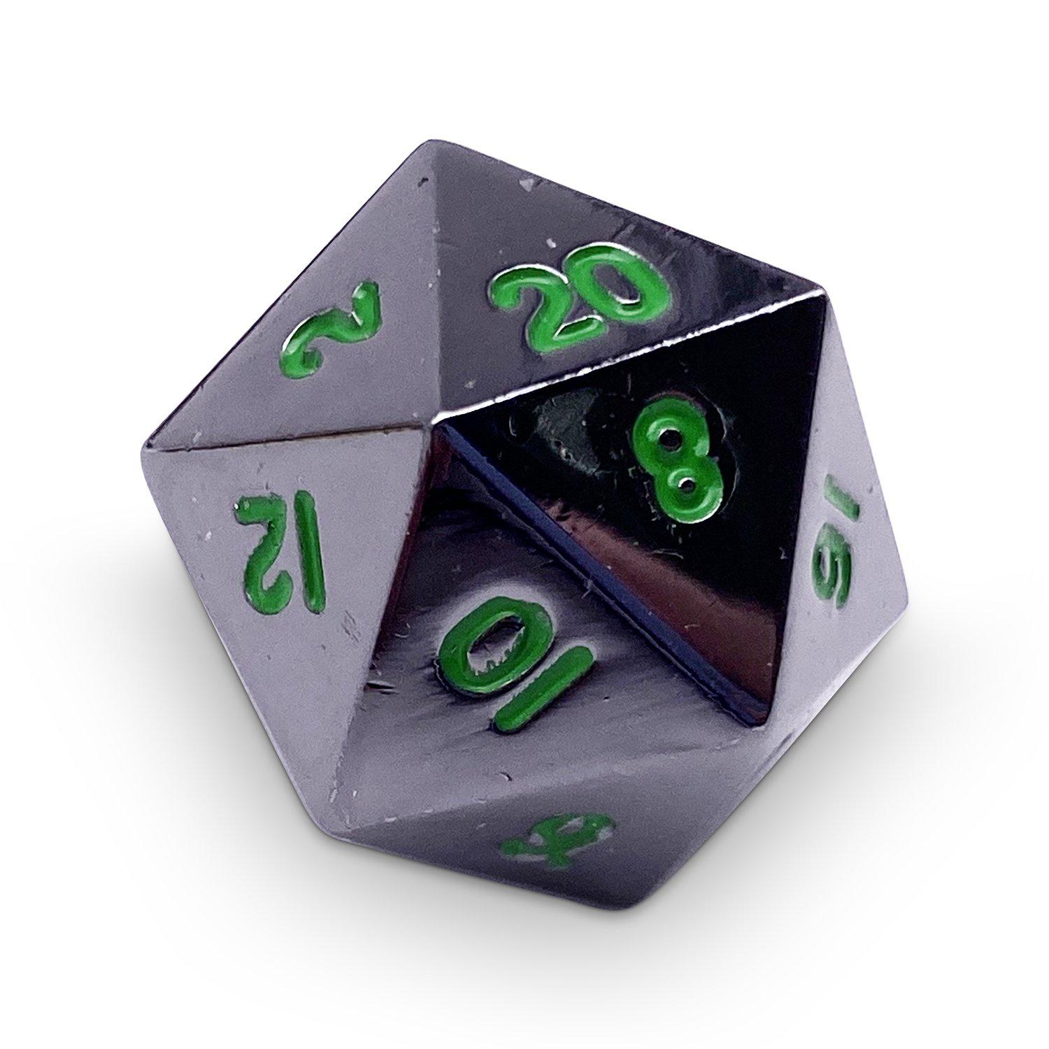 Single Alloy D20 in Poisoned Daggers by Norse Foundry-Zinc Alloy Dice-Norse Foundry-dice-dungeons and dragons-dnd-dungeons & dragons-metal dice-d20