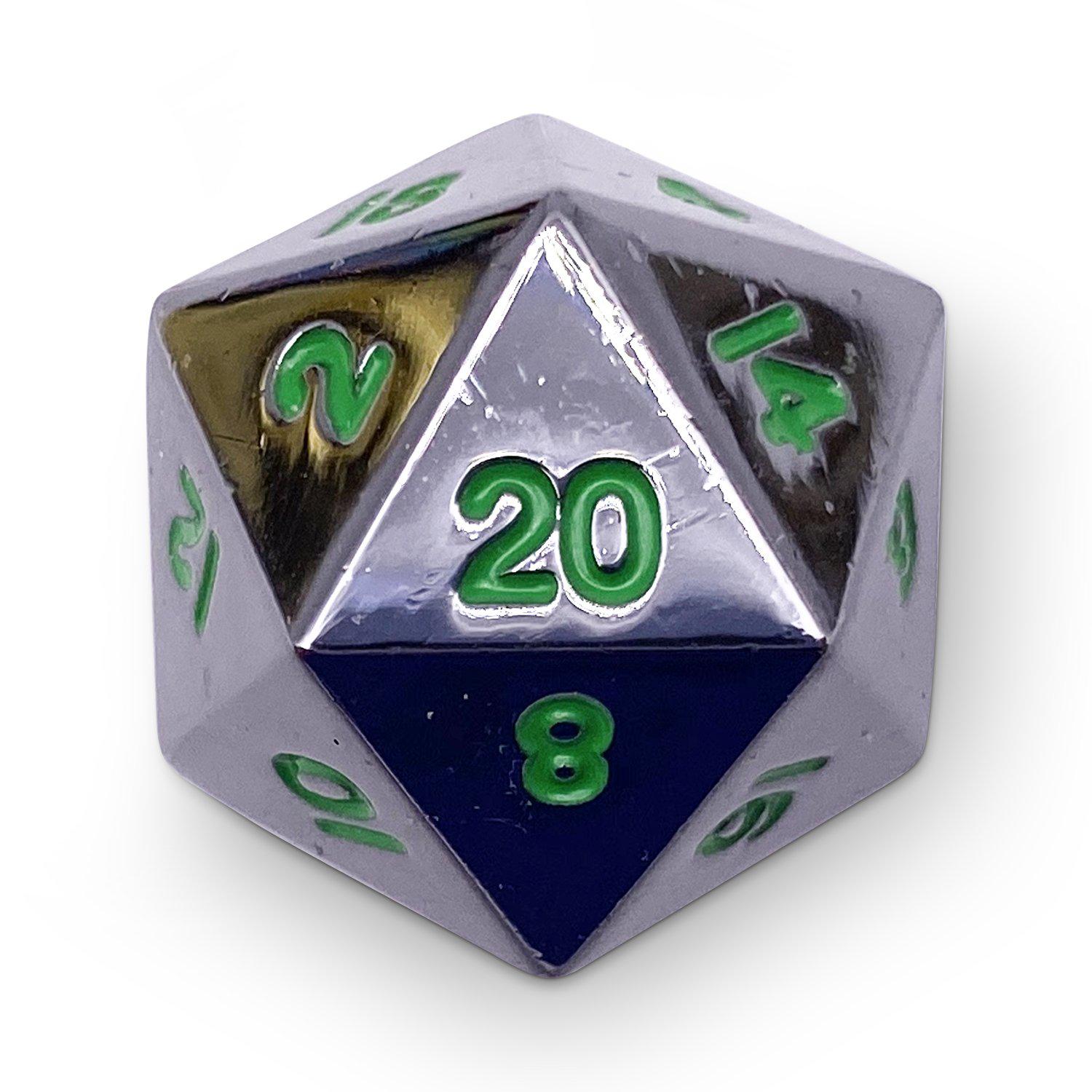 Single Alloy D20 in Poisoned Daggers by Norse Foundry-Zinc Alloy Dice-Norse Foundry-dice-dungeons and dragons-dnd-dungeons & dragons-metal dice-d20