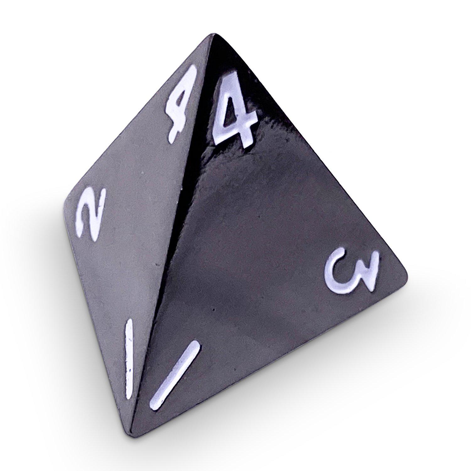 Single Alloy D4 in Drow Black by-Zinc Alloy Dice-Norse Foundry-dice-dungeons and dragons-dnd-dungeons & dragons-metal dice-d4