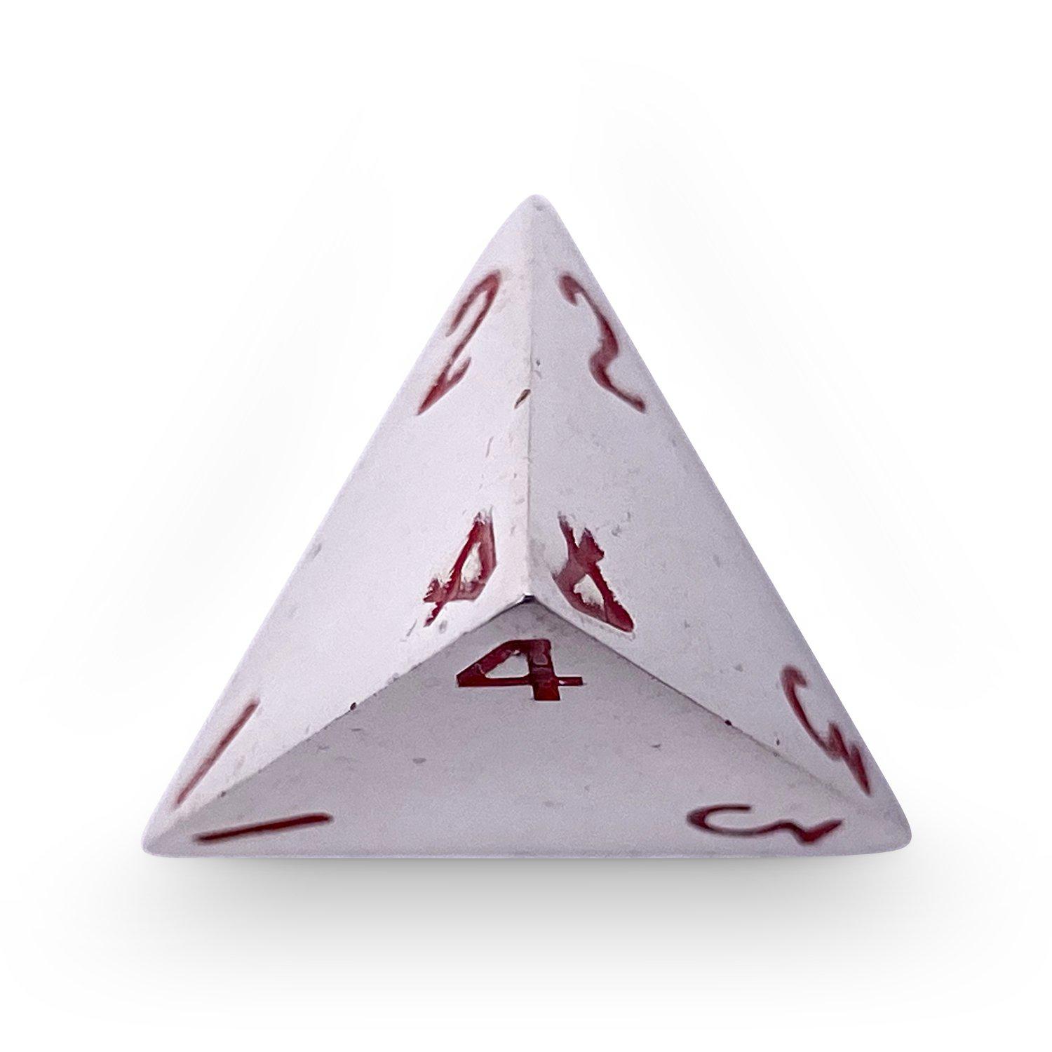 Single Alloy D4 in Lycanthrope Silver by Norse Foundry-Zinc Alloy Dice-Norse Foundry-dice-dungeons and dragons-dnd-dungeons & dragons-metal dice-d4