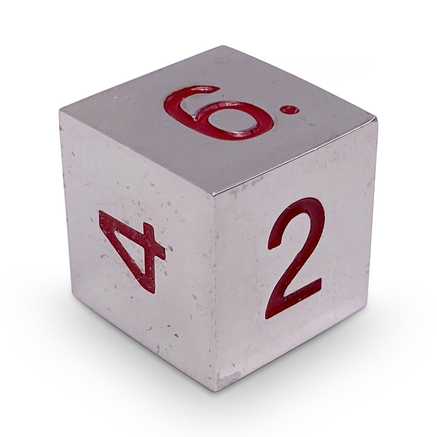 Single Alloy D6 in Lycanthrope Silver by Norse Foundry-Zinc Alloy Dice-Norse Foundry-dice-dungeons and dragons-dnd-dungeons & dragons-metal dice-d6