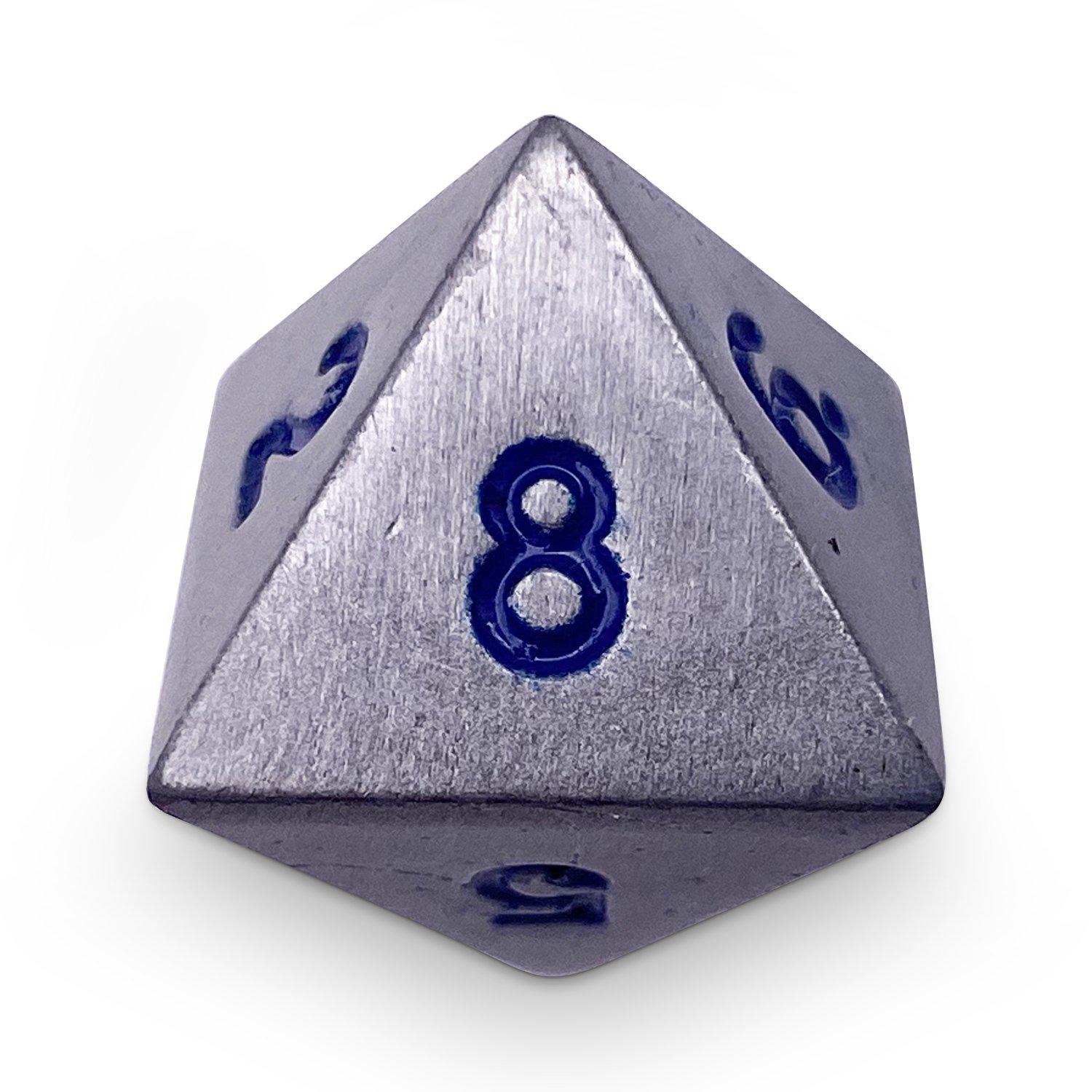 Single Alloy D8 in Atomic Metal by-Zinc Alloy Dice-Norse Foundry-dice-dungeons & dragons-dnd-dungeons & dragons-metal dice-d8