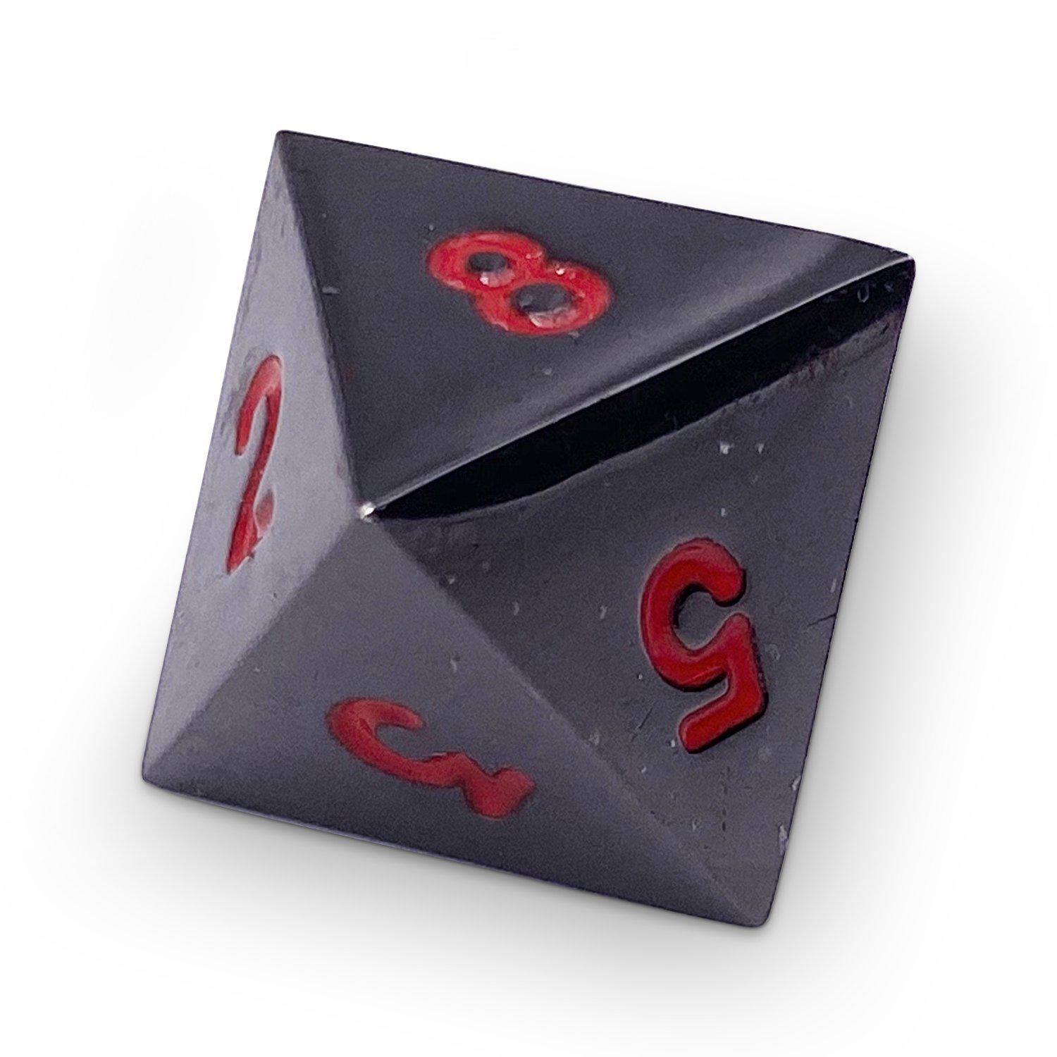 Single Alloy D8 in Nightmare Black by Norse Foundry-Metal - Zinc Alloy Dice-Norse Foundry-dice-dungeons and dragons-dnd-dungeons & dragons-metal dice-d8