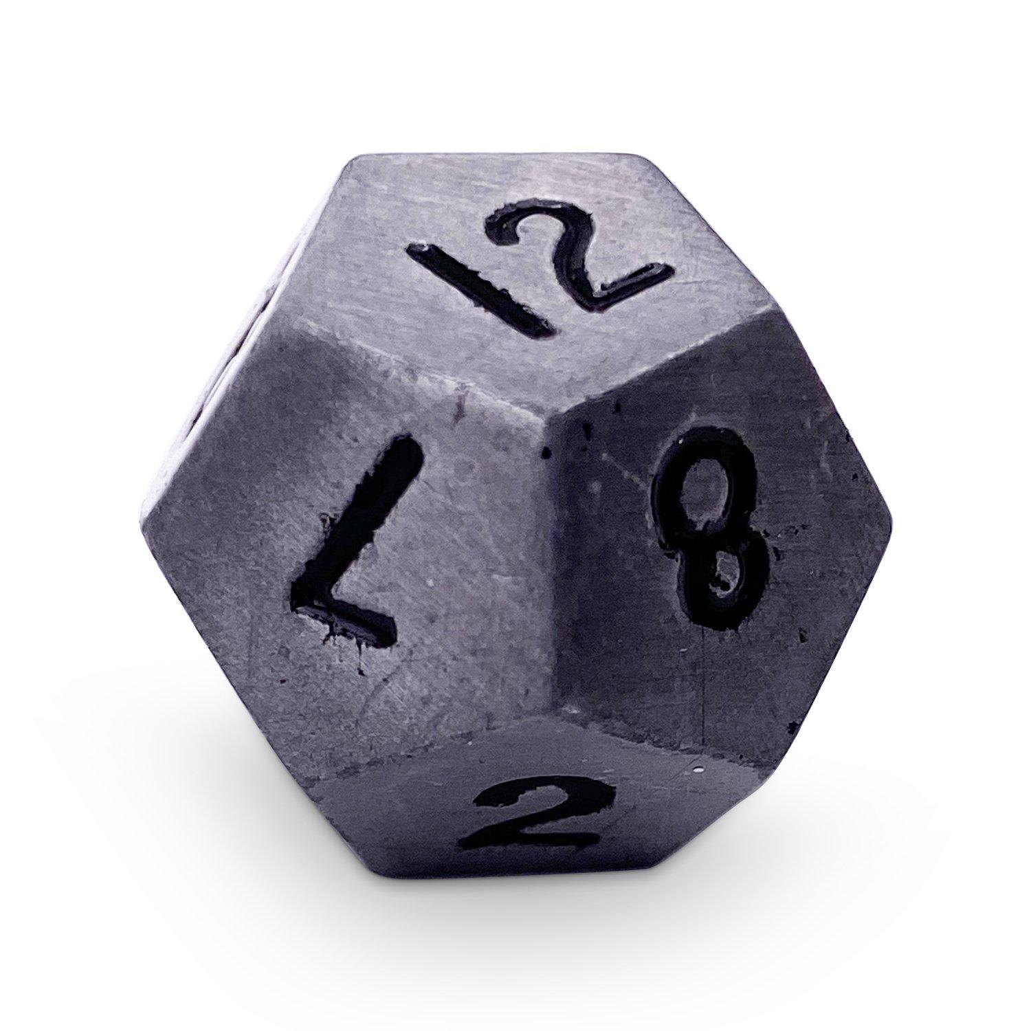 Single Alloy Metal D12 in Aged Mithiral by Norse Foundry-Metal - Zinc Alloy Dice-Norse Foundry-dice-dungeons & dragons-d&d-dungeons & dragons-metal dice-d12